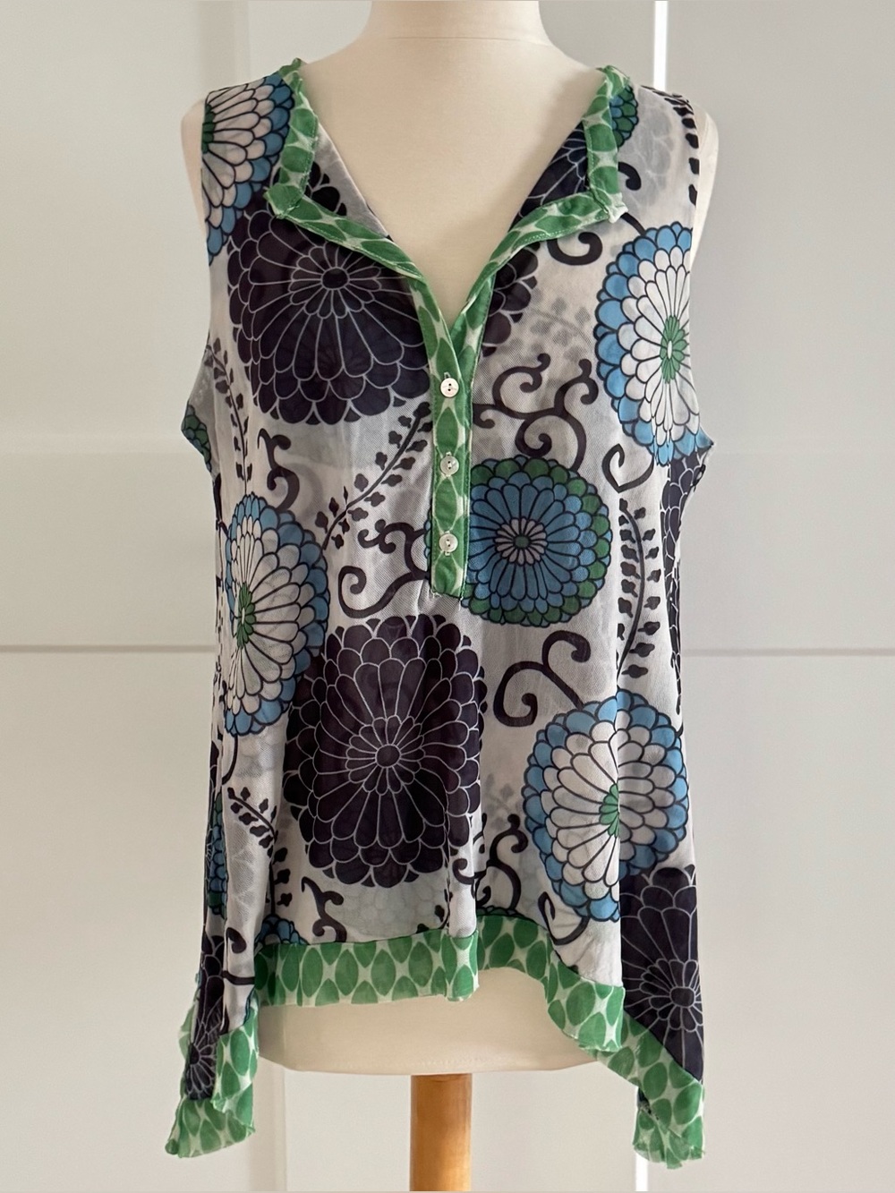 Piper and Sparrow Sleeveless Tunic Top Size Large
